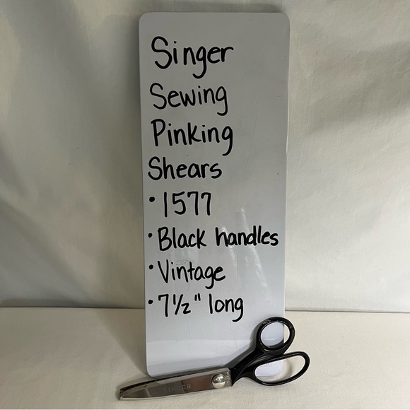 Vintage Singer Sewing Pinking Shears. 1577. Black Handles 7.5"long - Picture 6 of 10